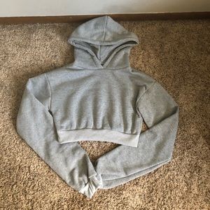 NWOT. Gray cropped hoodie
